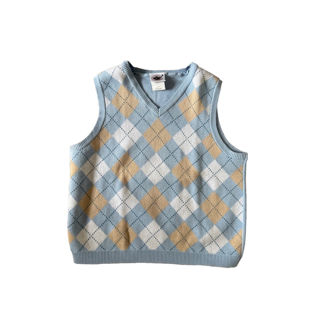 Good Lad Baby Blue and Tan Vest